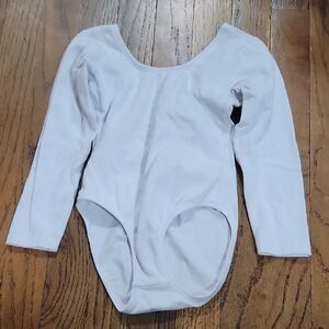 Dancina Sz 5 Kids White Long Sleeve One Piece